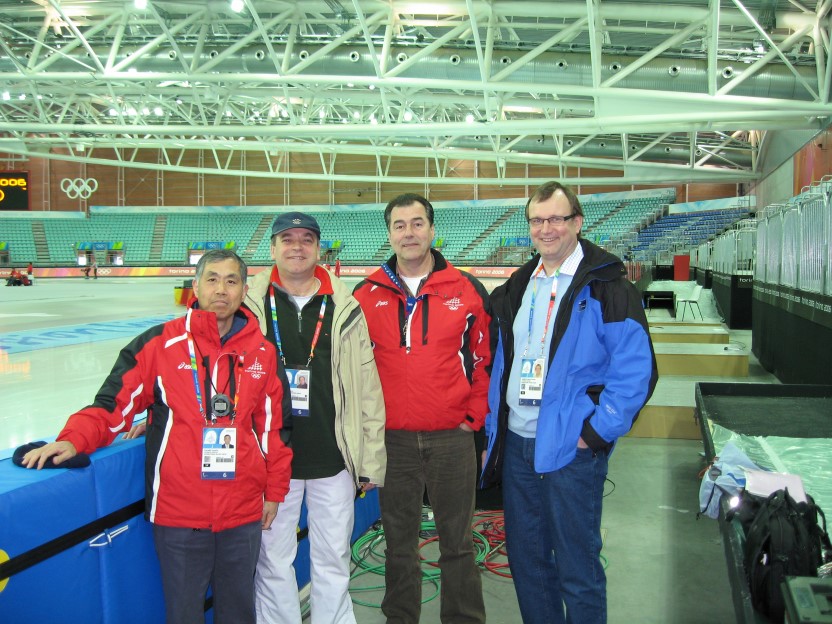 Startere under OL i Torino 2006, Marcel sammen med Junichi Takano (Japan), Luigi Casal (Italia), Rob Hemmes (Nederland)